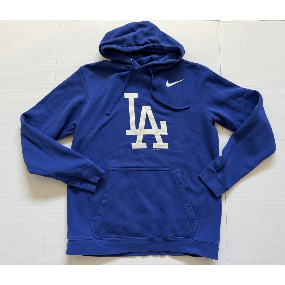 Nike LA Dodgers Hoodie Mens Large Blue Pullover Sweatshirt Baseball MLB